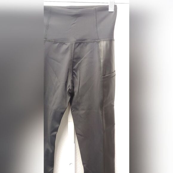 Laila Ali Faux Leather Side Panel Leggings NEW - Picture 4 of 13